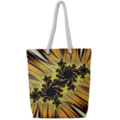 Fractal Art Colorful Pattern Full Print Rope Handle Tote (small)