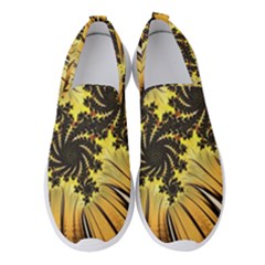 Fractal Art Colorful Pattern Women s Slip On Sneakers