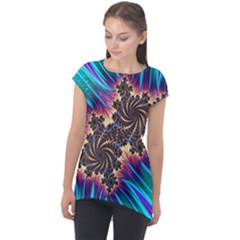 Fractal Mandelbrot Mathematical Cap Sleeve High Low Top by Pakrebo