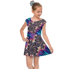 Fractal Mandelbrot Mathematical Kids  Cap Sleeve Dress