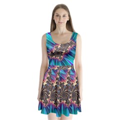 Fractal Mandelbrot Mathematical Split Back Mini Dress 