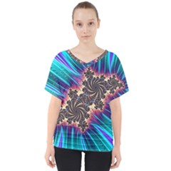 Fractal Mandelbrot Mathematical V-neck Dolman Drape Top by Pakrebo