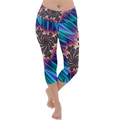 Fractal Mandelbrot Mathematical Lightweight Velour Capri Yoga Leggings