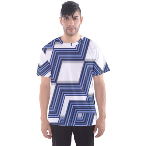 Geometric Fabric Texture Diagonal Men s Sports Mesh Tee by Pakrebo