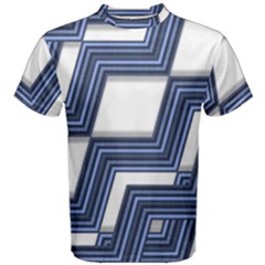 Geometric Fabric Texture Diagonal Men s Cotton Tee by Pakrebo