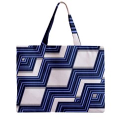 Geometric Fabric Texture Diagonal Zipper Mini Tote Bag by Pakrebo