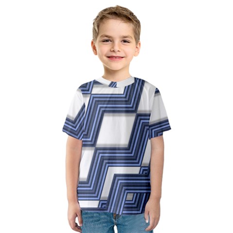 Geometric Fabric Texture Diagonal Kids  Sport Mesh Tee by Pakrebo