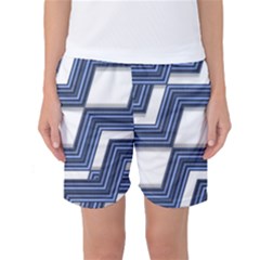 Geometric Fabric Texture Diagonal Women s Basketball Shorts by Pakrebo