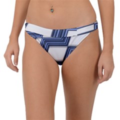 Geometric Fabric Texture Diagonal Band Bikini Bottom