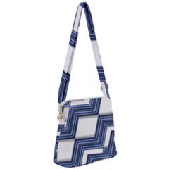 Geometric Fabric Texture Diagonal Zipper Messenger Bag