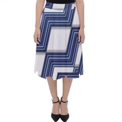 Geometric Fabric Texture Diagonal Classic Midi Skirt by Pakrebo