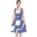 Geometric Fabric Texture Diagonal V-Neck Midi Sleeveless Dress  View1