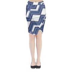 Geometric Fabric Texture Diagonal Midi Wrap Pencil Skirt by Pakrebo