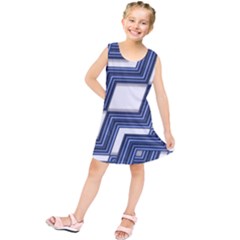 Geometric Fabric Texture Diagonal Kids  Tunic Dress by Pakrebo