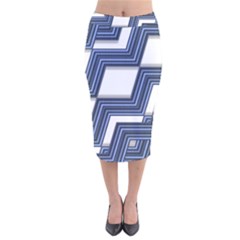 Geometric Fabric Texture Diagonal Velvet Midi Pencil Skirt by Pakrebo