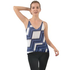 Geometric Fabric Texture Diagonal Chiffon Cami by Pakrebo