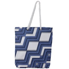 Geometric Fabric Texture Diagonal Full Print Rope Handle Tote (large) by Pakrebo