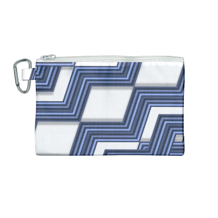 Geometric Fabric Texture Diagonal Canvas Cosmetic Bag (Medium)