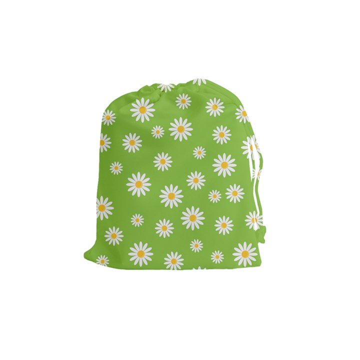 Daisy Flowers Floral Wallpaper Drawstring Pouch (Medium)