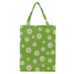 Daisy Flowers Floral Wallpaper Classic Tote Bag by Pakrebo