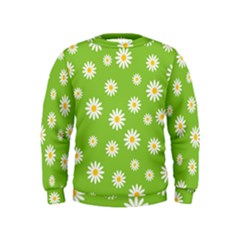 Daisy Flowers Floral Wallpaper Kids  Sweatshirt by Pakrebo