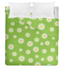 Daisy Flowers Floral Wallpaper Duvet Cover Double Side (queen Size) by Pakrebo