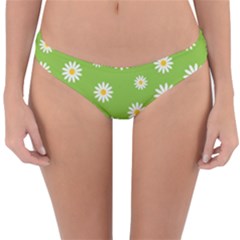 Daisy Flowers Floral Wallpaper Reversible Hipster Bikini Bottoms by Pakrebo