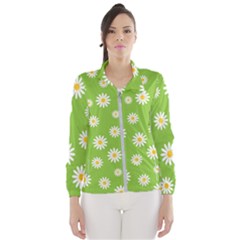 Daisy Flowers Floral Wallpaper Windbreaker (women)