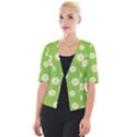 Daisy Flowers Floral Wallpaper Cropped Button Cardigan View1