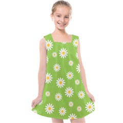 Daisy Flowers Floral Wallpaper Kids  Cross Back Dress