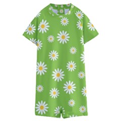 Daisy Flowers Floral Wallpaper Kids  Boyleg Half Suit Swimwear