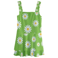 Daisy Flowers Floral Wallpaper Kids  Layered Skirt Swimsuit by Pakrebo