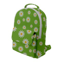 Daisy Flowers Floral Wallpaper Flap Pocket Backpack (large)