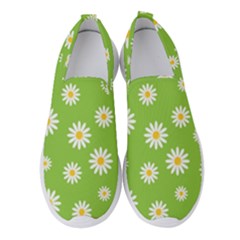 Daisy Flowers Floral Wallpaper Women s Slip On Sneakers