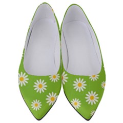 Daisy Flowers Floral Wallpaper Women s Low Heels