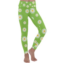 Daisy Flowers Floral Wallpaper Kids  Lightweight Velour Classic Yoga Leggings