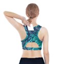 Oceanic Fractal Turquoise Blue Sports Bra With Pocket View2