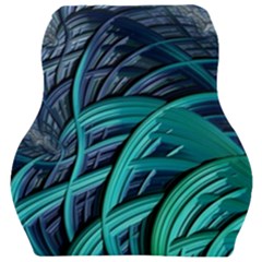 Oceanic Fractal Turquoise Blue Car Seat Velour Cushion 