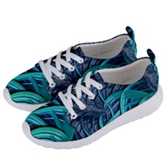 Oceanic Fractal Turquoise Blue Women s Lightweight Sports Shoes