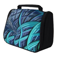 Oceanic Fractal Turquoise Blue Full Print Travel Pouch (small)