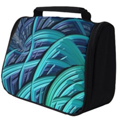 Oceanic Fractal Turquoise Blue Full Print Travel Pouch (big)