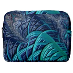 Oceanic Fractal Turquoise Blue Make Up Pouch (large)