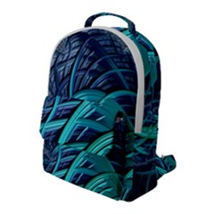 Oceanic Fractal Turquoise Blue Flap Pocket Backpack (large)