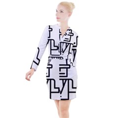 Mafioso Button Long Sleeve Dress