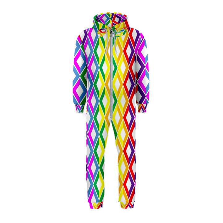 Rainbow Colors Chevron Design Hooded Jumpsuit (Kids)