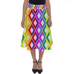 Rainbow Colors Chevron Design Perfect Length Midi Skirt