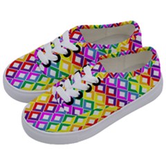 Rainbow Colors Chevron Design Kids  Classic Low Top Sneakers by Pakrebo