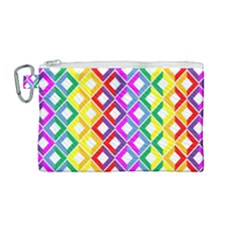 Rainbow Colors Chevron Design Canvas Cosmetic Bag (medium)