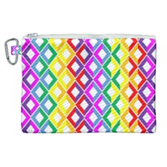 Rainbow Colors Chevron Design Canvas Cosmetic Bag (xl)