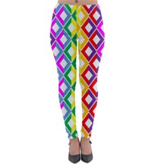 Rainbow Colors Chevron Design Lightweight Velour Leggings